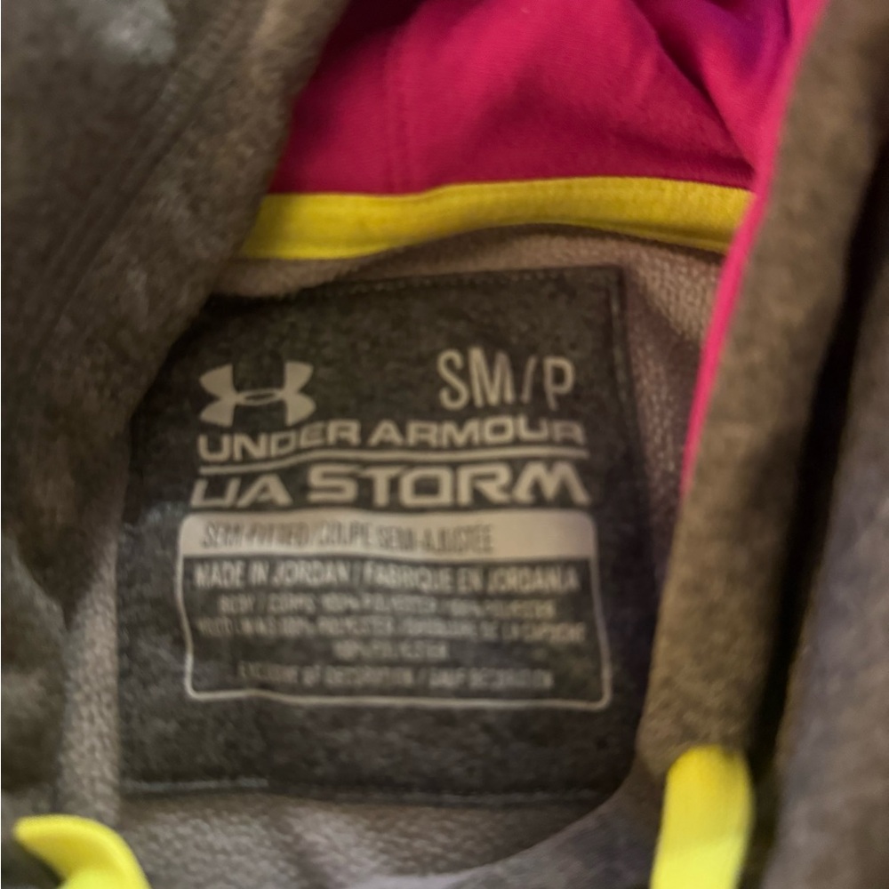 Under Armour Gray and Pink Hoodie size Small - Picture 2 of 2